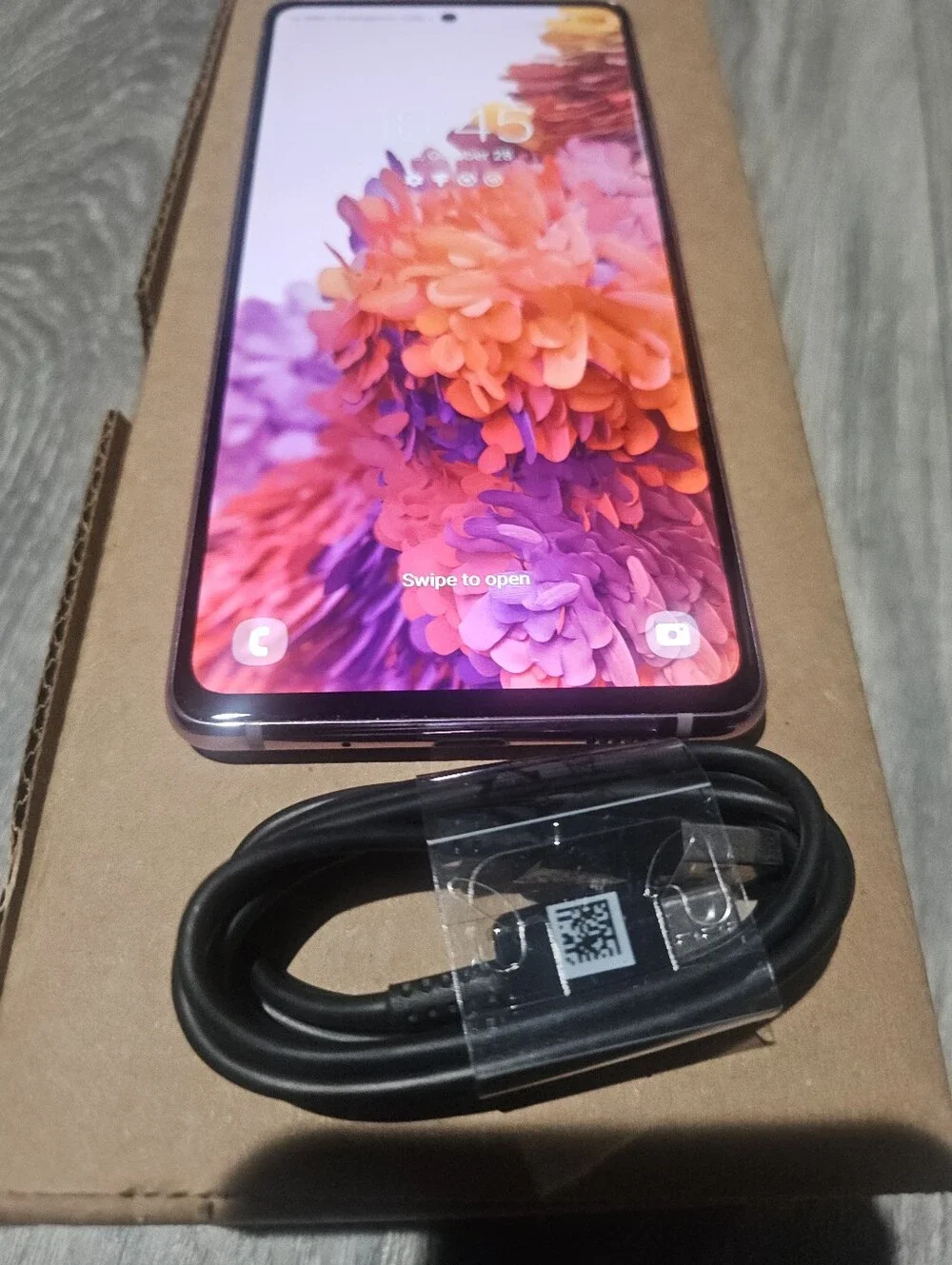 Samsung Galaxy S20 FE 5G with Black USB-C Cable